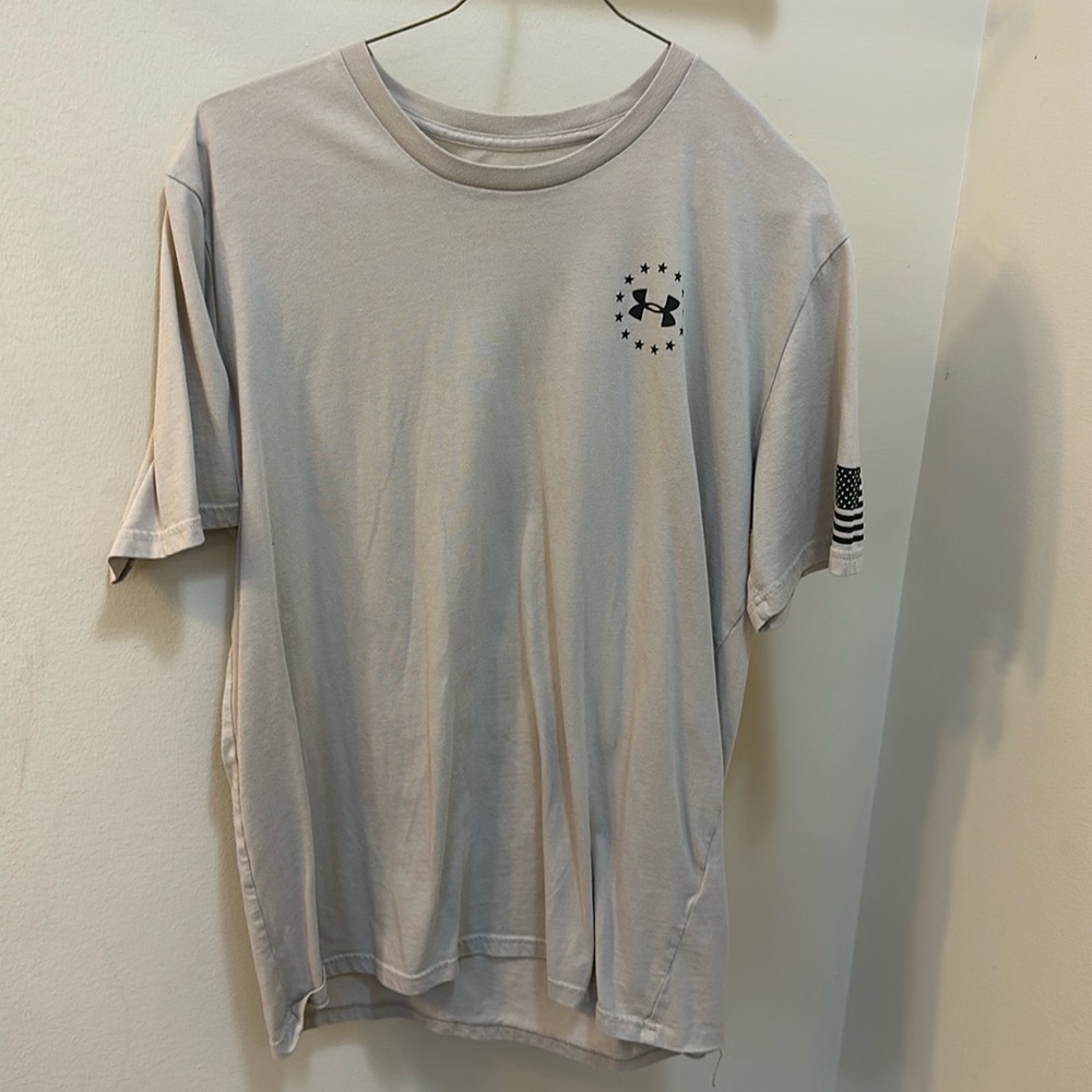 Tan under armour freedom shirt